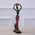 thumbnail image 3 of Estatua africana de mujer de pie, escultura de resina negra, para el hogar y la oficina. como se describe, 3 of 8