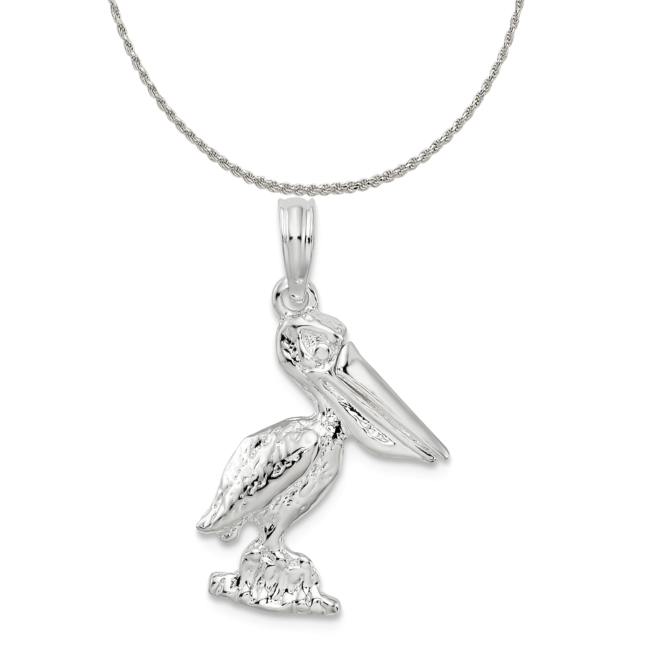 Sterling Silver Girls .8mm Box Chain 3D Humpback Whale Pendant Necklace