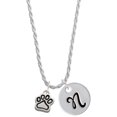 thumbnail image 1 of Delight Jewelry Silvertone Small Paw Silvertone Script Initial Disc - N - Charm Necklace, 20"+3", 1 of 4