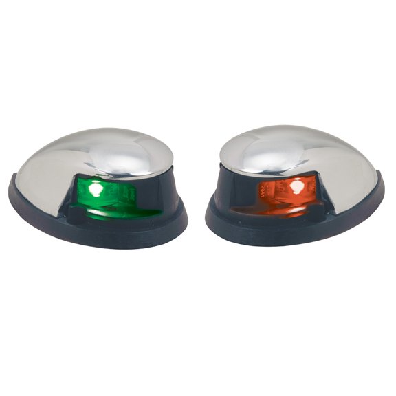 Perko Red/Green Horizontal Mount Side Lights - Pair - Chrome Pla... [0648DP0CHR]