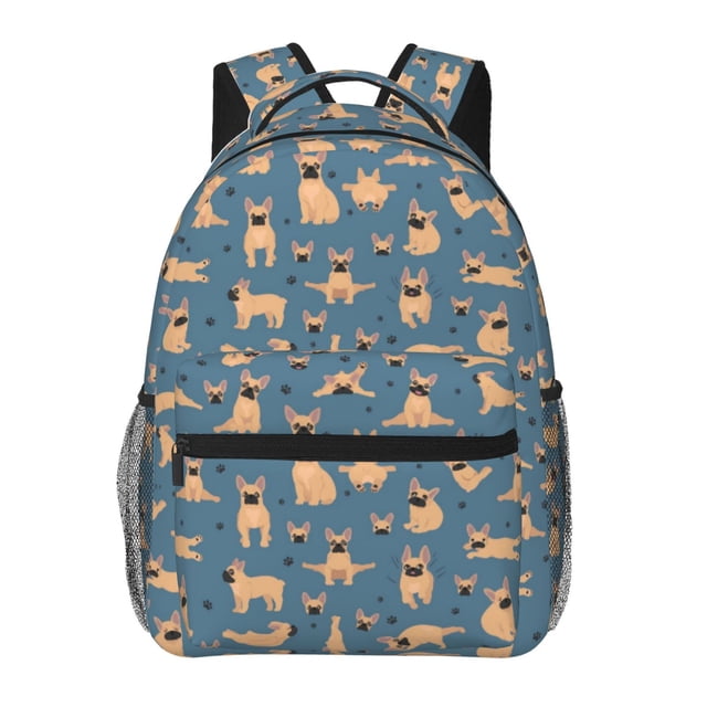 Easygdp French Bulldog Yoga Mochila Ergonómica Versátil para Laptop - Múltiples Bolsillos, Correas Ajustables, Unisex para Escuela, Viajes y Actividades al Aire Libre-One Size