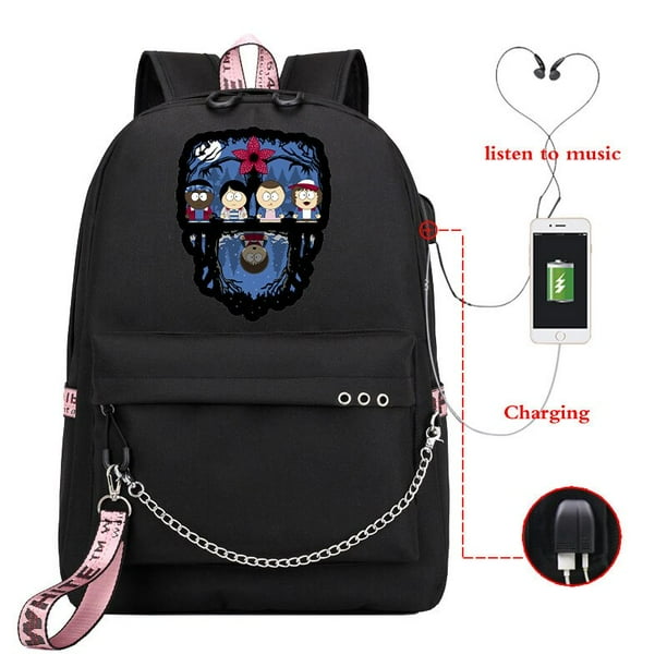 Mochila de Anime Stranger Things mochila escolar de dibujos animados de Manga para adultos bolsa impermeable para ordenador portatil gran capacidad para viajar mochilas diarias20 Deng Xun unisex Walma...
