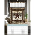 thumbnail image 6 of No Hook Cloth Fabric Shower Curtain with Snap in Liner, Texas Star Farm Waterproof Shower Curtains Set with See Through Top Window, Vintage Country Star Brown Wood Grain Bath Curtains Shower 54"x78", 6 of 6