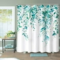 thumbnail image 4 of Teal Eucalyptus Shower Curtain Watercolor Floral Plant Leaf Shower Curtains for Bathroom Botanical Flower Waterproof Fabric Bath Curtain Decor with Hooks (Teal, 72'''' x 72''''), 4 of 6