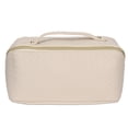 thumbnail image 2 of Bolsa de Almacenamiento de Maquillaje de Cuero PU Con Cierre de Cremallera de Gran Capacidad, Bolsa de Cosméticos Resistente Al Agua Con Asa Tamaña Portátil para Viajes, 2 of 7