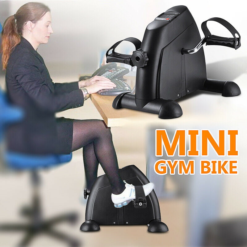 Mini Foldable LCD Exercise Bike Pedal Cycle Leg Arm Desk Fitness Home Gym Black 