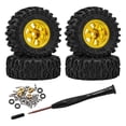 thumbnail image 2 of Milaget 4 Pcs 1/30 Roues et Pneus de Voiture RC Accessoires Haute Performance pour SCX30 Or, 2 of 9
