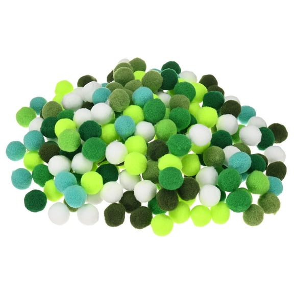 Uxcell 500-Pack Pom Poms for Craft, 0.59" (15mm) Polyester Green Series Soft and Fluffy Pompom Multicolor PomPoms Balls