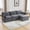 Gray, variant on Villeston 102" Oversized Sectional Sofa with Movable Ottoman, 3 Seat Modern Corduroy Sofa Set for Living Room and Office,Pink