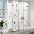 thumbnail image 2 of Shower Curtain Watercolor Flower Shower Curtain Sets - Spring Brown Floral plant Shower Curtains for Bathroom Washable，Fabric Modern Polyester with Hooks，72 x 84, 2 of 6