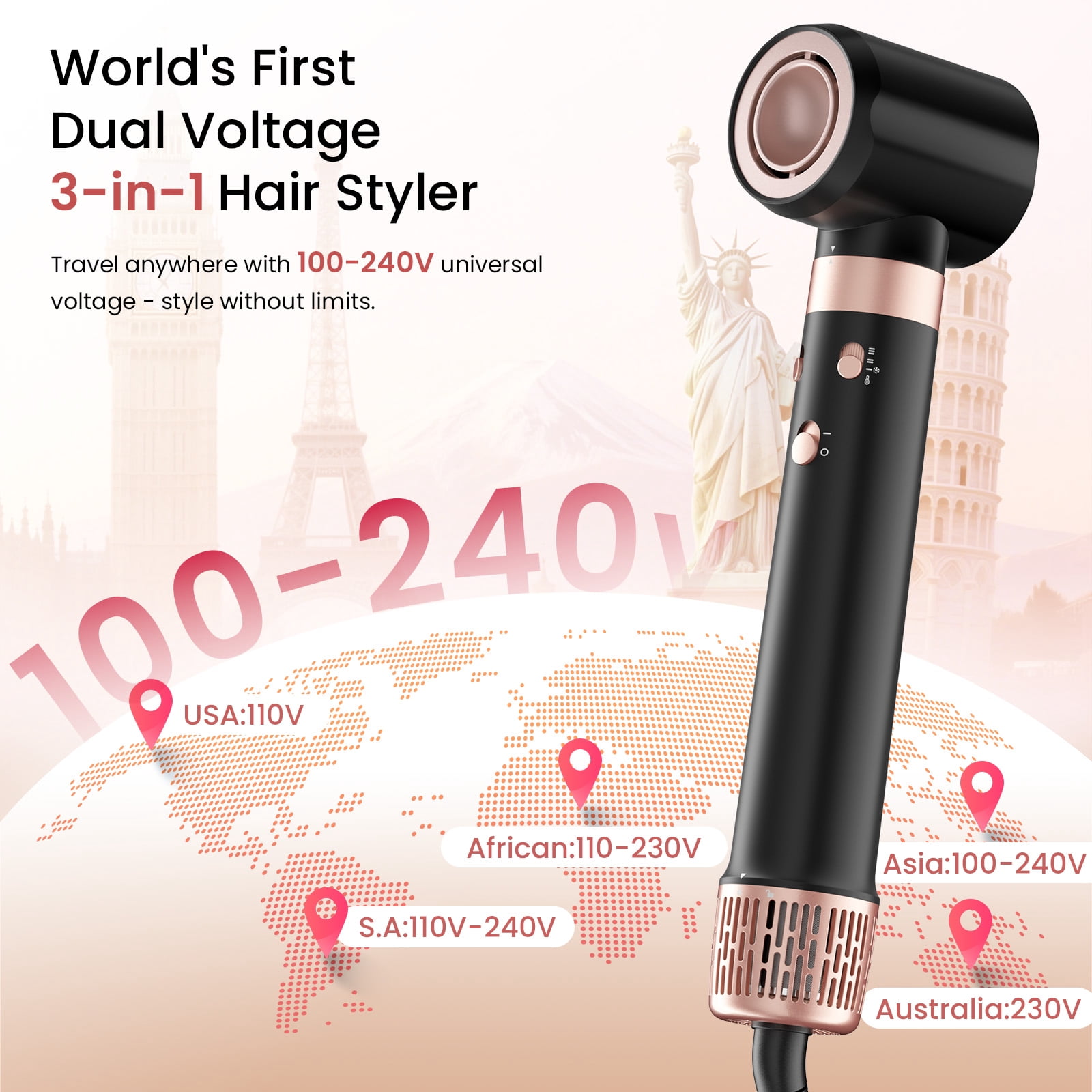 3 in 1 High-Speed Hair Styler Hair Dryer with Air Styler