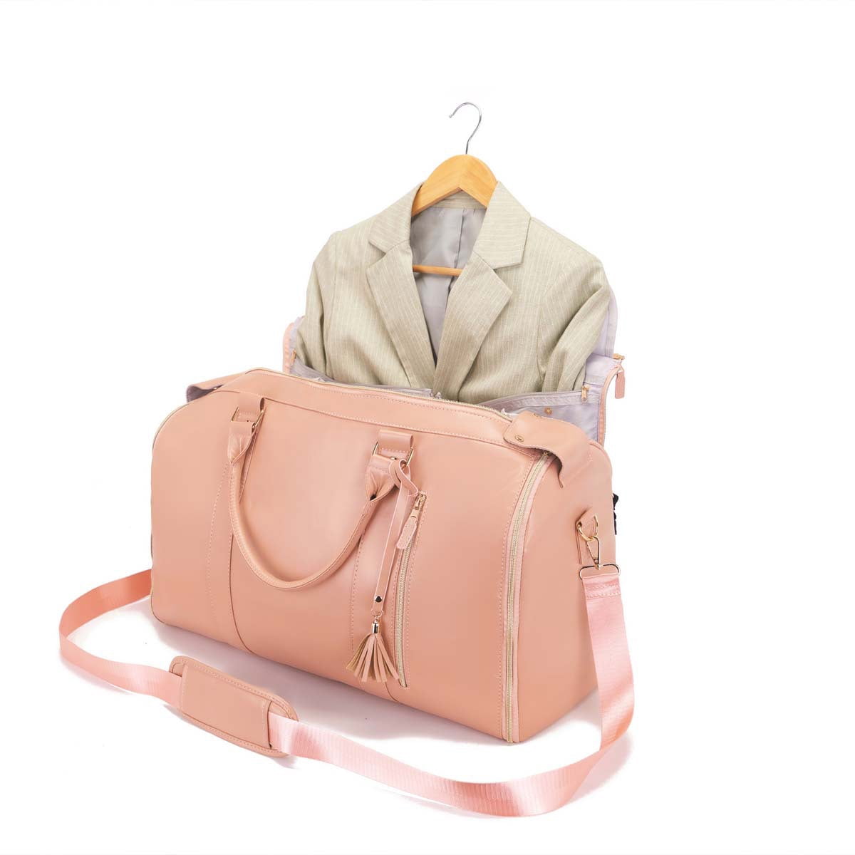 Men Women's Garment Bag Large Capacity Duffel Bag Suit Travel Bag Weekender Bag with Shoe Pouch