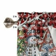 thumbnail image 5 of Christmas Red Kitchen Curtains and Valances Set, Plaid Snowman Chalet Pine Branch Winter Snowflake Rod Pocket Window Valance Window Curtain Panels for Living Room Bedroom Laundry, 27.5x24in, 3 Pieces, 5 of 7