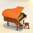 thumbnail image 3 of Wooden Stool Wooden Piano Music Box Music Box Original Wood Color, 3 of 6
