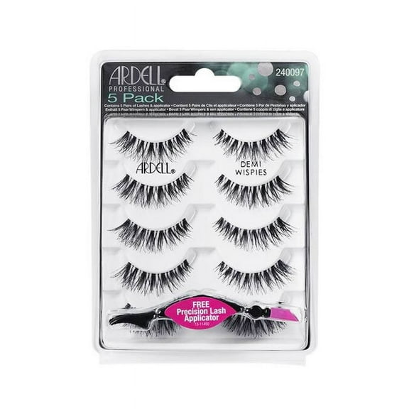 Ardell Lashes 5 Pack Demi Wispies Black W/Applicator