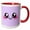 Red/White, variant on 3drose, Pastel Baby Pink Cute Smiling Square - Adorable and Kawaii Cartoony Smiling Face - Happy Shy Cartoon, 11oz Mug