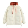 thumbnail image 1 of Styesk Jackets for Men Zipper Up Warm Jackets Outdoor Plus Size Work Coats Hooded Color Block Puffer Jacket Casual Comfy Wind Breaker Jackets with Pockets, 1 of 8