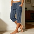 thumbnail image 2 of Capri Pants for Women High Waisted Straight Leg Stretchy Lightweight Yoga Trousers Casual Work Golf Leggings with Pockets, 2 of 4
