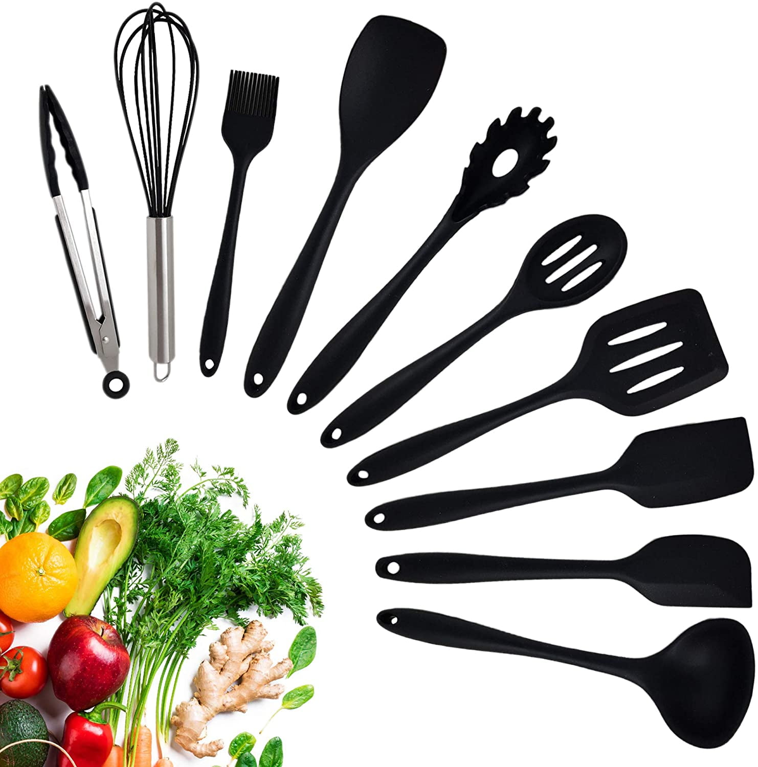 10 Pieces Silicone Cooking Utensils Cooking Utensils Kitchen Silicone Utensil HeatResistant
