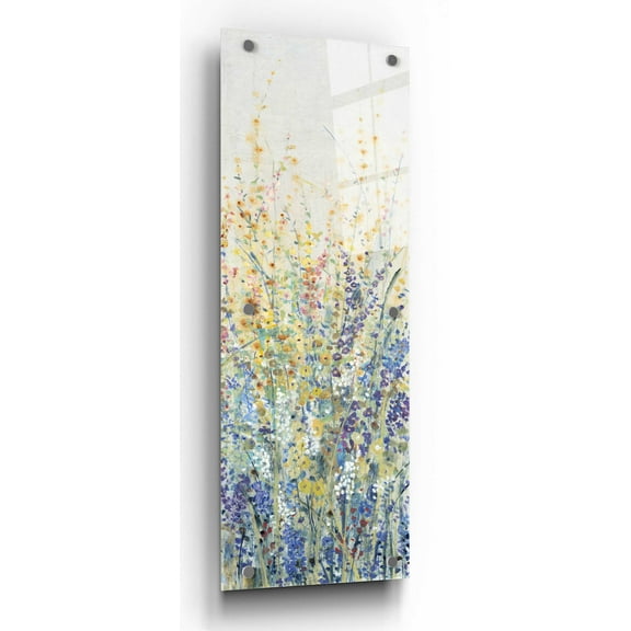 Epic Art 'Wildflower Panel I' by Tim O'Toole, Acrylic Glass Wall Art, 12"x36"