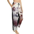 thumbnail image 6 of Salouo White Red Cat Couple Print Women's Pajama Pants Casual Loose Sweatpants PJs Flowy Pants Drawstring Palazzo for Women Wide Leg Pants Lounge Pajama -XX-Large, 6 of 8