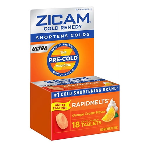 Zicam Ultra Cold Remedy BiLayer Rapidmelts Homeopathic Tablets, 18 Ea