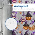 thumbnail image 4 of Halloween Purple Pumpkin Shower Curtain, Holiday Bathroom Decor, Polyester Fabric Waterproof Machine Washable, Halloween Home Party Decoration, 72 x 72 Inches, 4 of 7