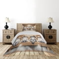 thumbnail image 3 of Ambesonne Cat Quilted Coverlet 2 Pcs, Funny Kittens in Hats at Sauna, Twin Size, Pastel Brown and Pale Grey, 3 of 4