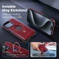 thumbnail image 5 of Feishell MagSafe Magnetic Case for Samsung Galaxy S23 Plus with Ring Holder Kickstand, Luxury Faux PU Leather Shockproof Anti-Scratch Slim Phone Cover for Samsung Galaxy S23 Plus, Winered, 5 of 6