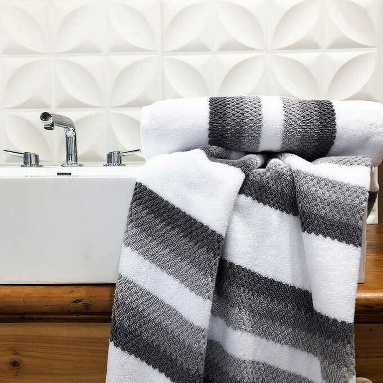 Caro Home Cotton Bolivia Bath Towel 2-piece Gray 30” x 58”