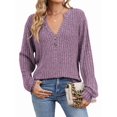 thumbnail image 2 of Womens Henley Long Sleeve Shirt Fall V Neck Fashion Dreesy Casual Sweaters Clothes Trendy Outfits, 2 of 9