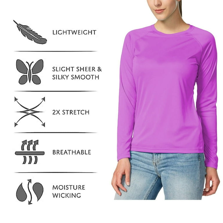 Long sleeve dri top fit shirts women's walmart