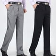 thumbnail image 1 of Pantalones occidentales de mediana edad y mayores Pantalones de verano sueltos y finos para hombres de negocios Pantalones de traje para hombres de mediana edad Pantalones de traje de papá de cintura, 1 of 3