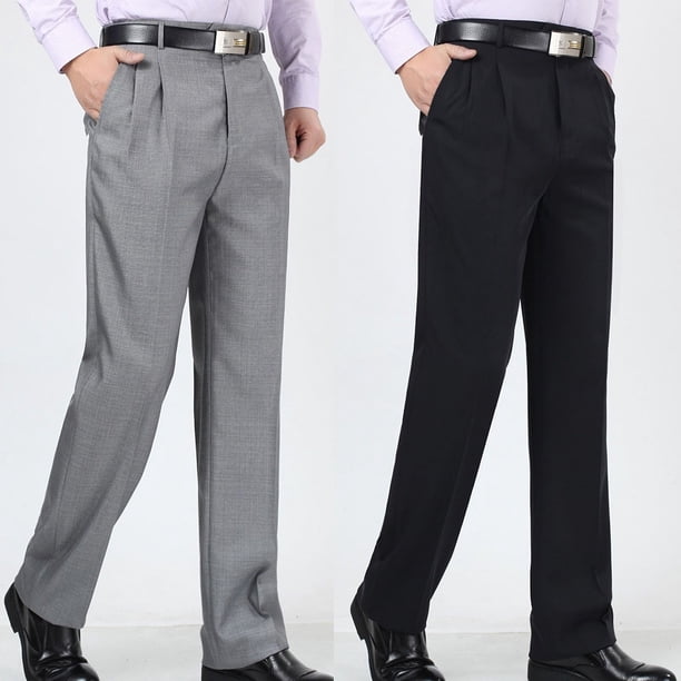 Pantalones occidentales de mediana edad y mayores Pantalones de verano sueltos y finos para hombres de negocios Pantalones de traje para hombres de mediana edad Pantalones de traje de papá de cintura