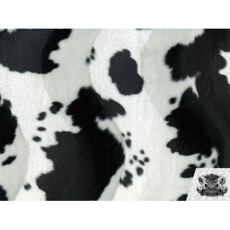 Velboa Faux Fake Fur Black and White Cow Fabric