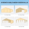 thumbnail image 5 of HighSound 10' x 28' Party Tent Canopy, Outdoor Event Shelter Gazebo with 8 Removable Mesh Sidewalls, Zipper Doors, Steel Frame, White, 5 of 6