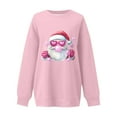 thumbnail image 2 of Uootdi Christmas Santa Christmas Blowing Gift Bubble Printted Graphic Sweatshirt for Women Crewneck Long Sleeve Pullover Casu al Loose Fit Holiday Top, 2 of 5