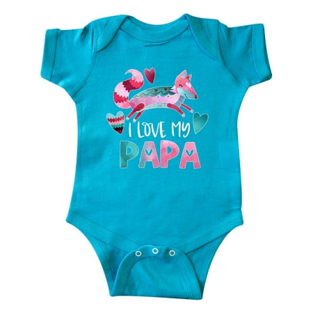 

Inktastic I Love My Papa Pink and Blue Fox with Hearts Gift Baby Boy or Baby Girl Bodysuit