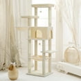 thumbnail image 4 of Pefilos 73" Multi-Level Cat Tree Tower for Indoor Cats, Cat Condo for Big Cats with Scratching Posts, Hammock Basket, Plush Perch, Beige, 4 of 7