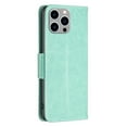 thumbnail image 6 of Wallet Case for iPhone 16, Butterflies Pattern PU Leather Card Holder Magnetic Clasp Phone Cover with Flip Kickstand Silicone Shockproof Protective Case for iPhone 16, Green, 6 of 6
