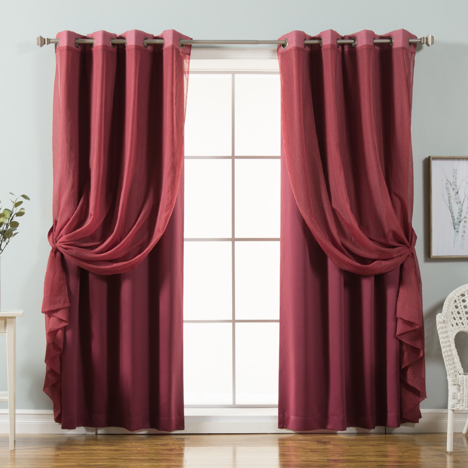 Best Home Fashion Color Mix & Match Curtain Panels Set of 4
