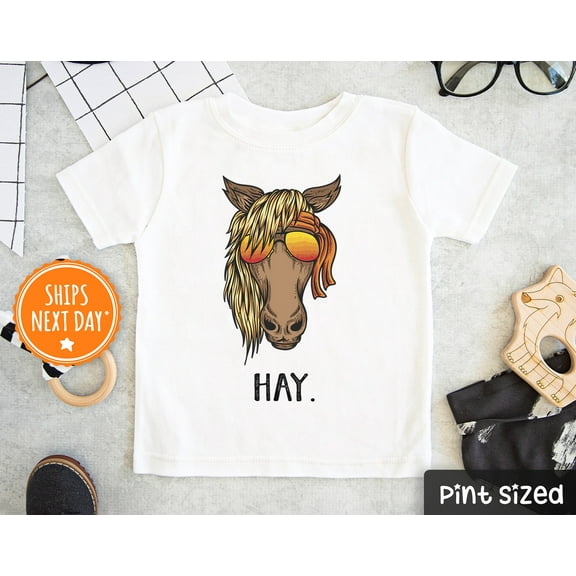 Horse Kids Shirt, Funny Hay. Cute Toddler Shirt, Cute Animal Baseball Tee TODDLER SHORT SLEEVE TEE BELLA CANVAS 3001T