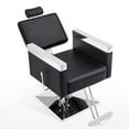 thumbnail image 2 of BarberPub Classic Recline Hydraulic Barber Salon Spa Chair Hair Styling Beauty Cushion Black 3018, 2 of 9