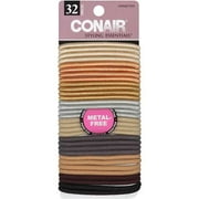Conair Natural Shimmer Metal Free Elastics, 32 Pack