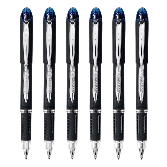 Bolígrafo Rollerball Uni-Ball Jetstream Punta Gruesa 1.0mm Azul Paquete de 6