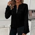 thumbnail image 4 of Guluxicc Women's Half Zip Quilted Pullover Sweatshirts Crew Neck Long Sleeve Tops Textured Solid Casual Fashion Fall Sweaters, 4 of 5