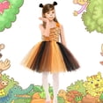 thumbnail image 5 of Coerni Girls Tulle Tutu Dress Kids Carnival Birthday Parties Halloween Princess Tulle Dress Up with Headband Outfits, 5 of 5
