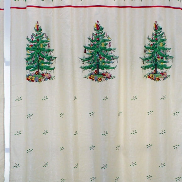 Festive Tree Fabric Shower Curtain - Holiday Bathroom Decor Collection, 72 - Spode Inspired Design for a Merry Bathroom Makeover!