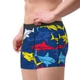 thumbnail image 4 of Kll Cartoon Shark Men'S Cotton Boxer Briefs Underwear-Small, 4 of 9
