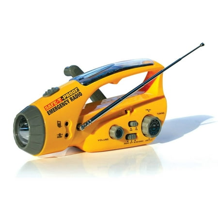 - Safe-T-Proof Solar, Hand-Crank Emergency Radio, Flashlight, Beacon, Cell Phone Charger 1 Pack